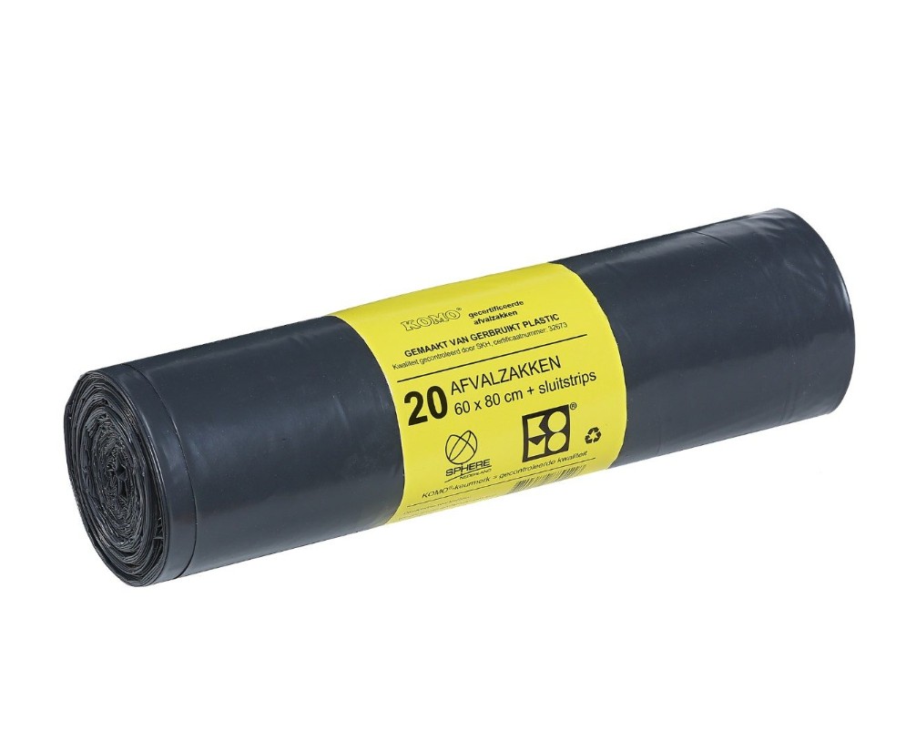 Komo Huisvuilzakken 60lt 60x80cm 15x20st